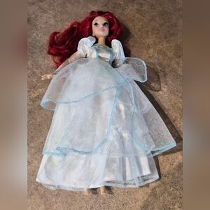 Disney Princess ARIEL Doll in White Sparkle Gown with Red Hair